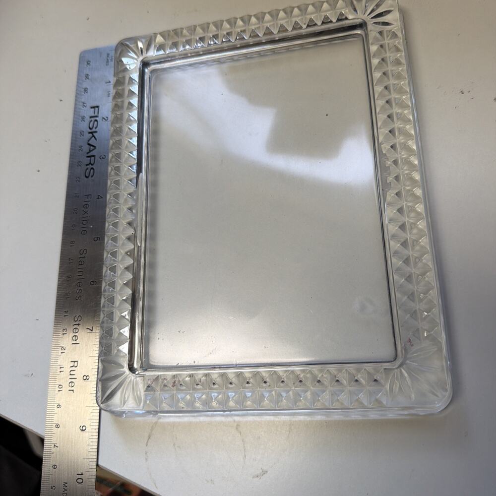 Vtg Vanity‎ Desktop Mirror Beveled Crystal Clear Cut Shannon Irish